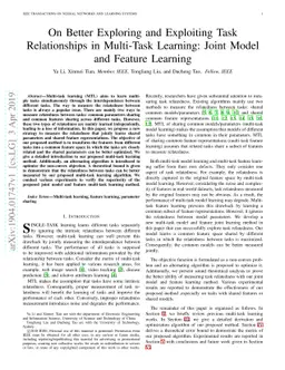 On Better Exploring and Exploiting Task Relationships in Multi-Task
  Learning: Joint Model and Feature Learning