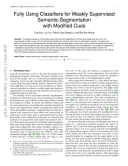 Fully Using Classifiers for Weakly Supervised Semantic Segmentation with
  Modified Cues