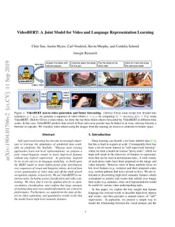 VideoBERT: A Joint Model for Video and Language Representation Learning