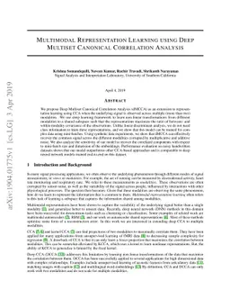 Multimodal Representation Learning using Deep Multiset Canonical
  Correlation