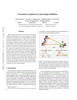 Correlation Congruence for Knowledge Distillation