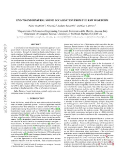 End-to-end Binaural Sound Localisation from the Raw Waveform