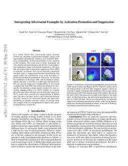Interpreting Adversarial Examples by Activation Promotion and
  Suppression