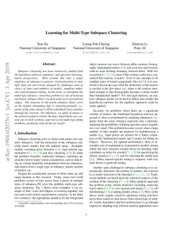 Learning for Multi-Type Subspace Clustering