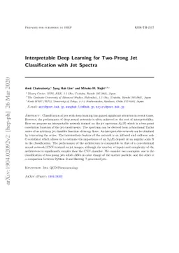 Interpretable Deep Learning for Two-Prong Jet Classification with Jet
  Spectra