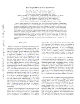 Low-Depth Optical Neural Networks