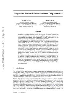 Progressive Stochastic Binarization of Deep Networks