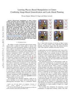Learning Physics-Based Manipulation in Clutter: Combining Image-Based
  Generalization and Look-Ahead Planning