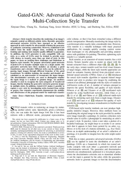 Gated-GAN: Adversarial Gated Networks for Multi-Collection Style
  Transfer