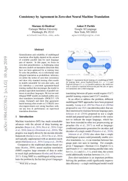 Consistency by Agreement in Zero-shot Neural Machine Translation