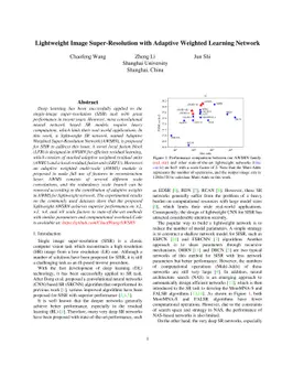 Lightweight Image Super-Resolution with Adaptive Weighted Learning
  Network