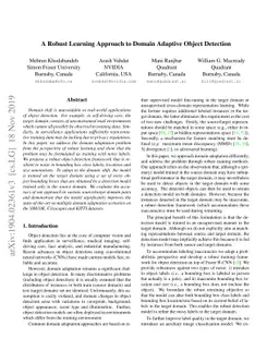 A Robust Learning Approach to Domain Adaptive Object Detection