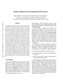Resource Efficient 3D Convolutional Neural Networks