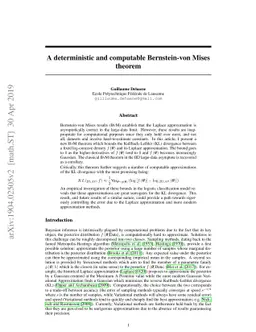 A deterministic and computable Bernstein-von Mises theorem