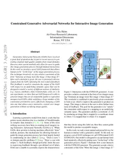 Constrained Generative Adversarial Networks for Interactive Image
  Generation