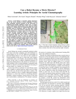 Can a Robot Become a Movie Director? Learning Artistic Principles for
  Aerial Cinematography