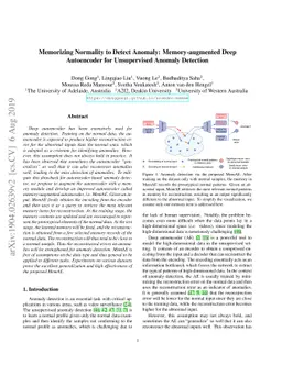 Memorizing Normality to Detect Anomaly: Memory-augmented Deep
  Autoencoder for Unsupervised Anomaly Detection