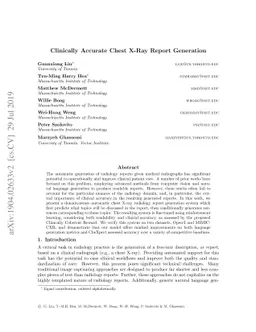 Clinically Accurate Chest X-Ray Report Generation