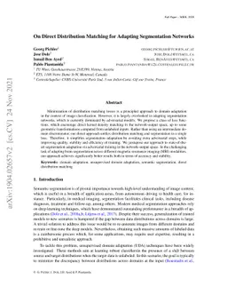 On Direct Distribution Matching for Adapting Segmentation Networks