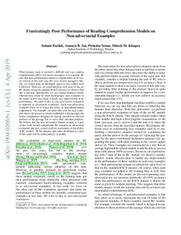Frustratingly Poor Performance of Reading Comprehension Models on
  Non-adversarial Examples