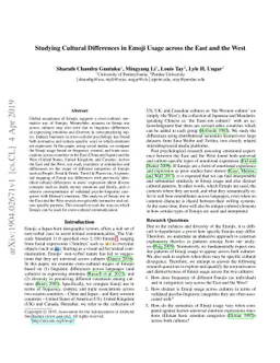 Studying Cultural Differences in Emoji Usage across the East and the
  West