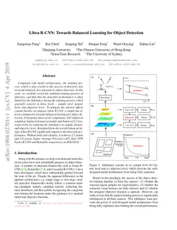 Libra R-CNN: Towards Balanced Learning for Object Detection