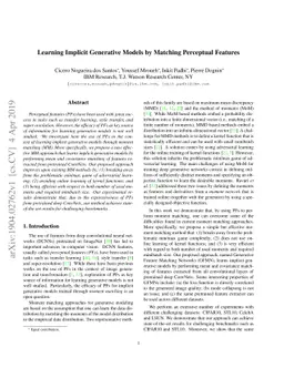 Learning Implicit Generative Models by Matching Perceptual Features