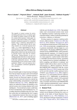 Affect-Driven Dialog Generation