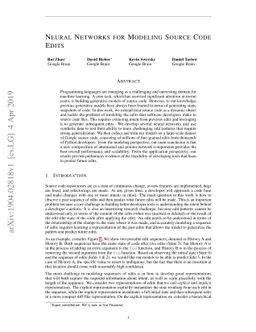 Neural Networks for Modeling Source Code Edits