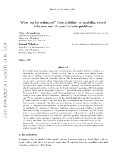What can be estimated? Identifiability, estimability, causal inference
  and ill-posed inverse problems