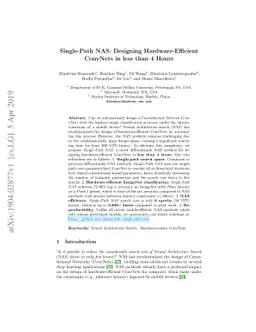 Single-Path NAS: Designing Hardware-Efficient ConvNets in less than 4
  Hours