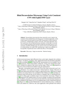 Blind Deconvolution Microscopy Using Cycle Consistent CNN with Explicit
  PSF Layer