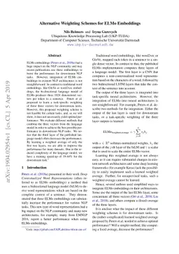 Alternative Weighting Schemes for ELMo Embeddings