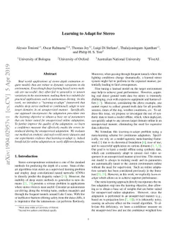 Learning to Adapt for Stereo