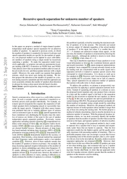 Recursive speech separation for unknown number of speakers