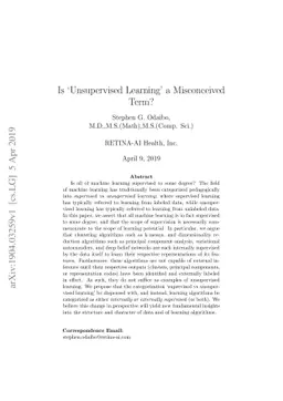 Is Únsupervised Learning' a Misconceived Term?