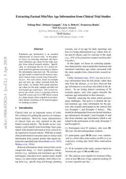Extracting Factual Min/Max Age Information from Clinical Trial Studies