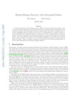 Robust Subspace Recovery with Adversarial Outliers