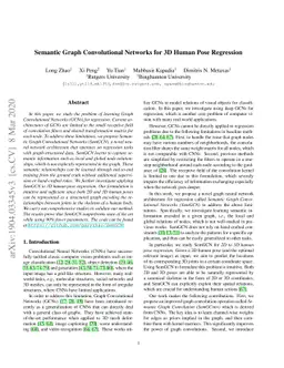 Semantic Graph Convolutional Networks for 3D Human Pose Regression
