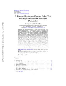 A robust bootstrap change point test for high-dimensional location
  parameter