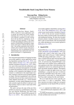 Parallelizable Stack Long Short-Term Memory