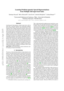 Learning Problem-agnostic Speech Representations from Multiple
  Self-supervised Tasks