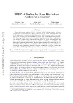 TULIP: A Toolbox for Linear Discriminant Analysis with Penalties
