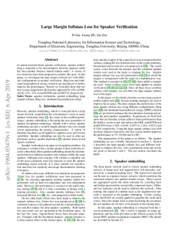 Large Margin Softmax Loss for Speaker Verification