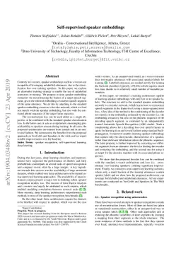 Self-supervised speaker embeddings