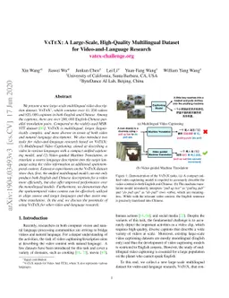 VATEX: A Large-Scale, High-Quality Multilingual Dataset for
  Video-and-Language Research