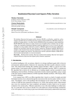 Randomised Bayesian Least-Squares Policy Iteration