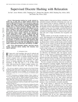 Supervised Discrete Hashing with Relaxation