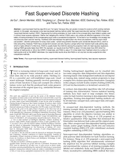 Fast Supervised Discrete Hashing