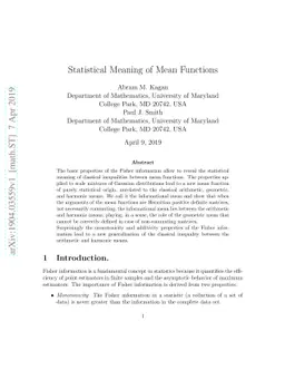 Statistical Meaning of Mean Functions